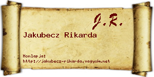 Jakubecz Rikarda névjegykártya